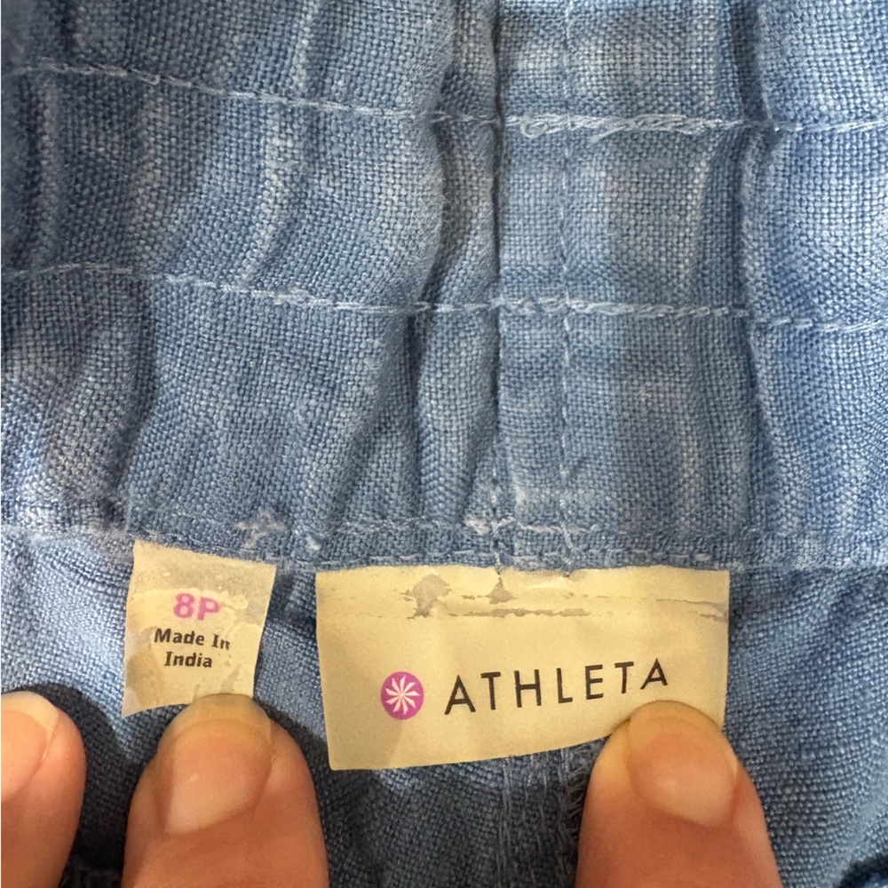 Athleta Linen Wide Leg Pants PETITE - Picture 6 of 7